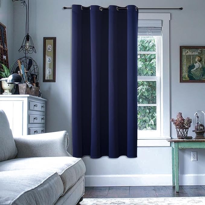ChrisDowa Blackout Door Curtains for Doorway Privacy, Grommet Closet Curtains for Bedroom Closet Door, Thermal Insulated Temporary Doorway Cover Room Divider Drapes (1 Panel, Dark Grey, 34 x 80 Inch)