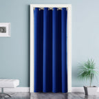 ChrisDowa Blackout Door Curtains for Doorway Privacy, Grommet Closet Curtains for Bedroom Closet Door, Thermal Insulated Temporary Doorway Cover Room Divider Drapes (1 Panel, Dark Grey, 34 x 80 Inch)