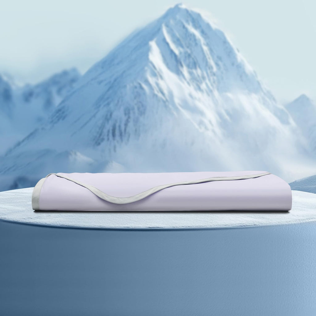 PHF Double Cooling Blanket for Hot Sleepers Queen Size, Arc-Chill Q-Max>0.5 with Double Cooling, Lightweight Summer Blanket Absorbs Heat to Keep Cool All Night for Night Sweats (Ice Blue, 90''x90'')