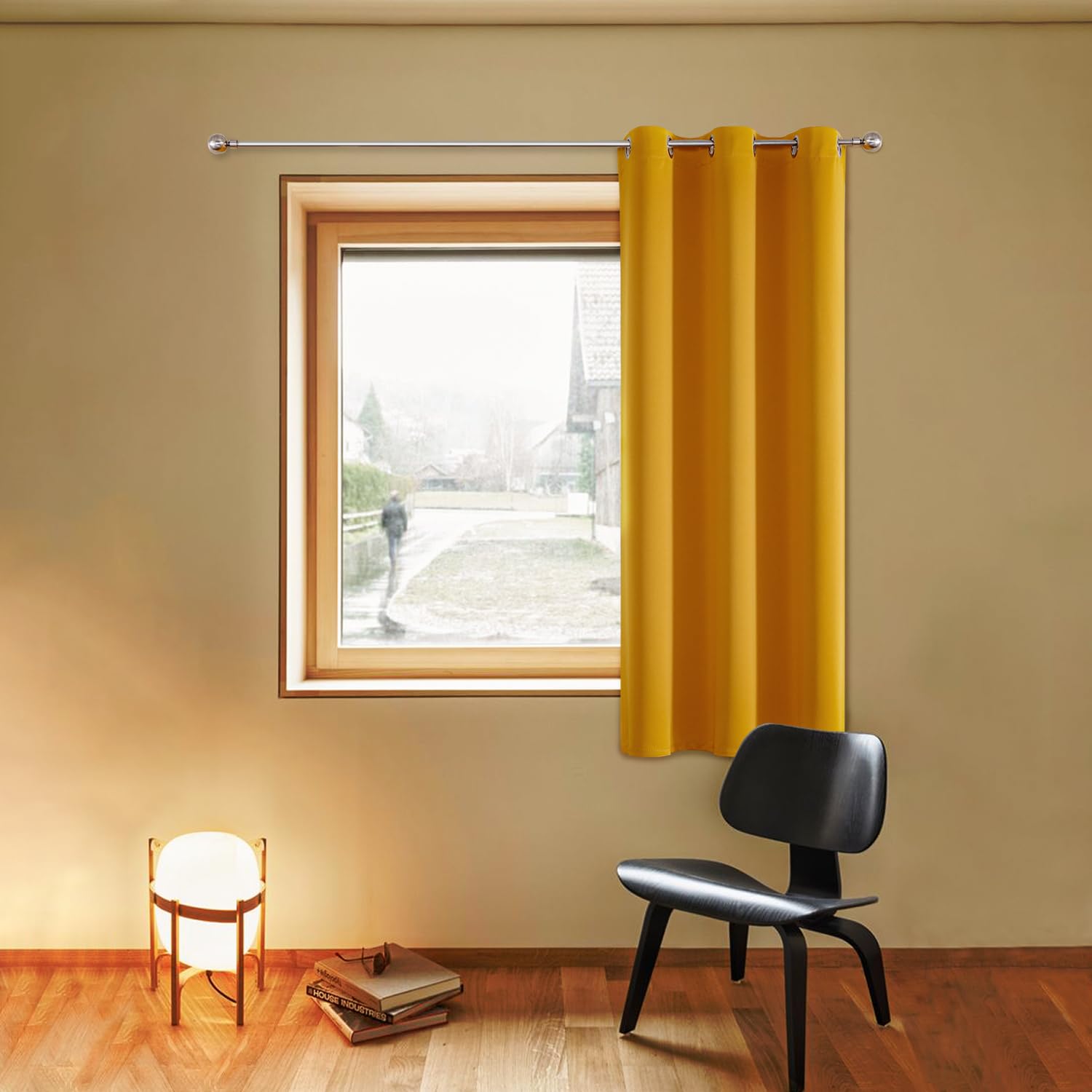 ChrisDowa Blackout Door Curtains for Doorway Privacy, Grommet Closet Curtains for Bedroom Closet Door, Thermal Insulated Temporary Doorway Cover Room Divider Drapes (1 Panel, Dark Grey, 34 x 80 Inch)