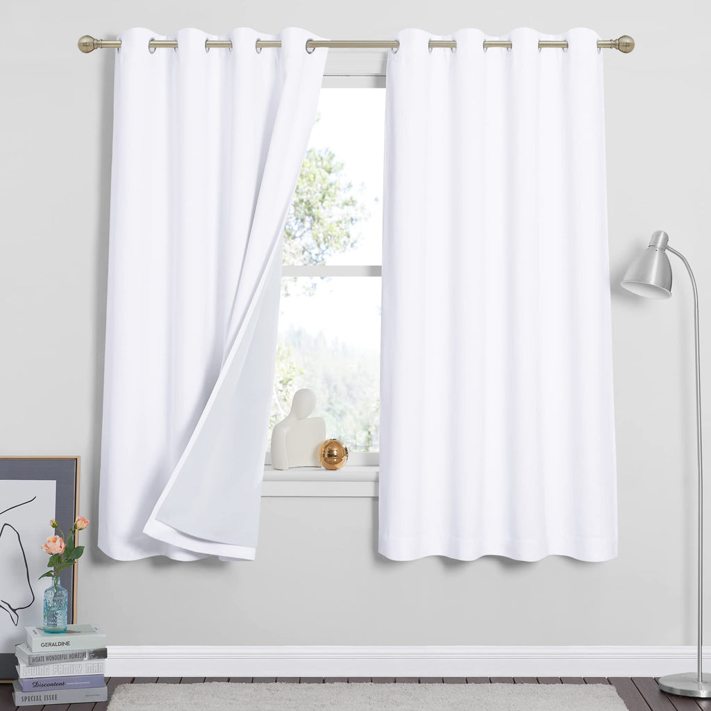 RYB HOME Dustproof Curtains for Large Window, Soundproof Thermal Insulated Blackout Curtains for Sliding Glass Door Furance Office Dorm Bedroom Living Room, Silver Grey, W62 x L95 inch, 2 Panels