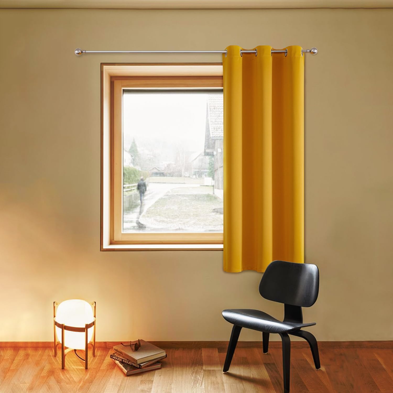 ChrisDowa Blackout Door Curtains for Doorway Privacy, Grommet Closet Curtains for Bedroom Closet Door, Thermal Insulated Temporary Doorway Cover Room Divider Drapes (1 Panel, Dark Grey, 34 x 80 Inch)