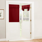 RYB HOME Blackout French Door Curtain - Privacy Thermal Insulated Window Shades for Patio Kitchen Front Entry Back Door Glass Window, Self Adhesive No Drill, 1 Panel, 26" W x 69" L, Black