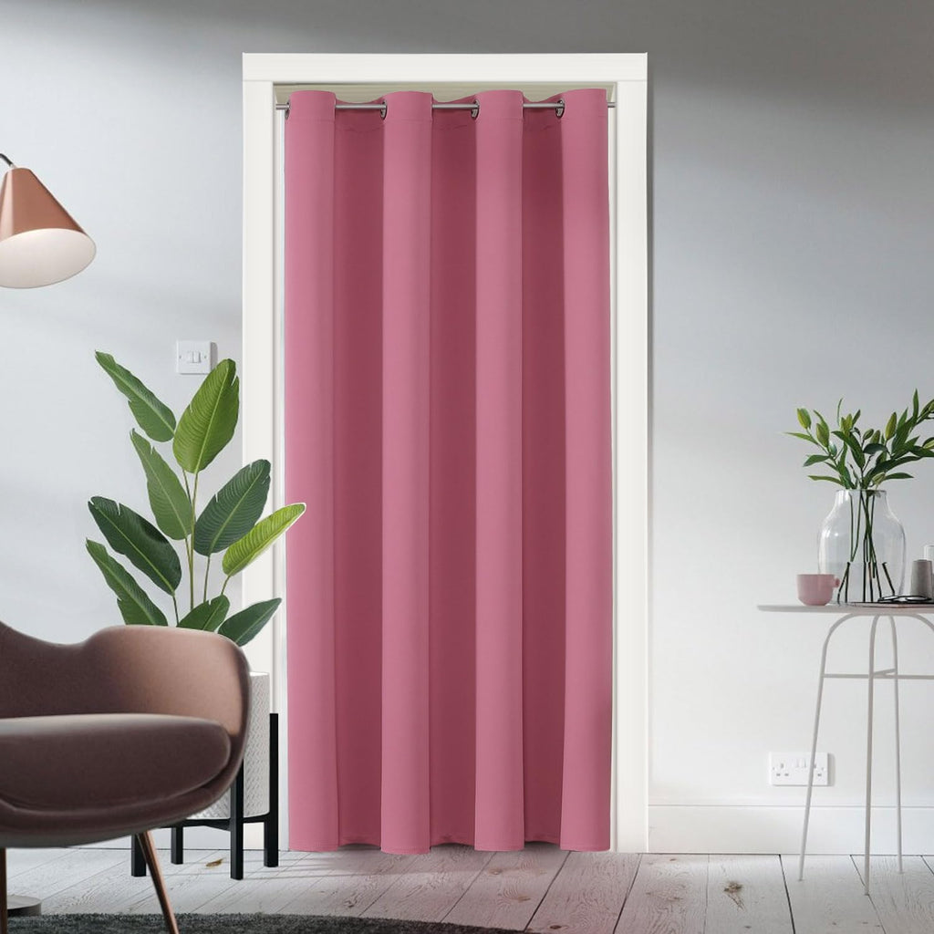 ChrisDowa Blackout Door Curtains for Doorway Privacy, Grommet Closet Curtains for Bedroom Closet Door, Thermal Insulated Temporary Doorway Cover Room Divider Drapes (1 Panel, Dark Grey, 34 x 80 Inch)