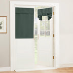RYB HOME Blackout French Door Curtain - Privacy Thermal Insulated Window Shades for Patio Kitchen Front Entry Back Door Glass Window, Self Adhesive No Drill, 1 Panel, 26" W x 69" L, Black
