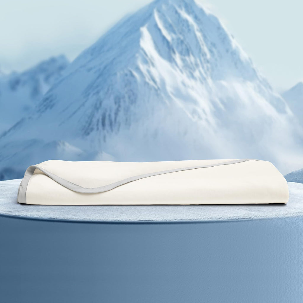 PHF Double Cooling Blanket for Hot Sleepers Queen Size, Arc-Chill Q-Max>0.5 with Double Cooling, Lightweight Summer Blanket Absorbs Heat to Keep Cool All Night for Night Sweats (Ice Blue, 90''x90'')
