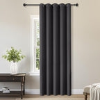 ChrisDowa Blackout Door Curtains for Doorway Privacy, Grommet Closet Curtains for Bedroom Closet Door, Thermal Insulated Temporary Doorway Cover Room Divider Drapes (1 Panel, Dark Grey, 34 x 80 Inch)