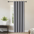 ChrisDowa Blackout Door Curtains for Doorway Privacy, Grommet Closet Curtains for Bedroom Closet Door, Thermal Insulated Temporary Doorway Cover Room Divider Drapes (1 Panel, Dark Grey, 34 x 80 Inch)
