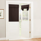 RYB HOME Blackout French Door Curtain - Privacy Thermal Insulated Window Shades for Patio Kitchen Front Entry Back Door Glass Window, Self Adhesive No Drill, 1 Panel, 26" W x 69" L, Black