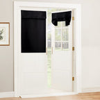 RYB HOME Blackout French Door Curtain - Privacy Thermal Insulated Window Shades for Patio Kitchen Front Entry Back Door Glass Window, Self Adhesive No Drill, 1 Panel, 26" W x 69" L, Black