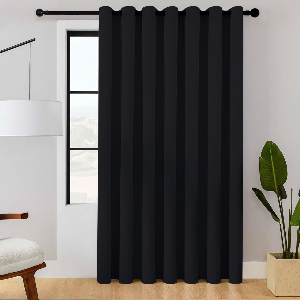 ChrisDowa Blackout Door Curtains for Doorway Privacy, Grommet Closet Curtains for Bedroom Closet Door, Thermal Insulated Temporary Doorway Cover Room Divider Drapes (1 Panel, Dark Grey, 34 x 80 Inch)