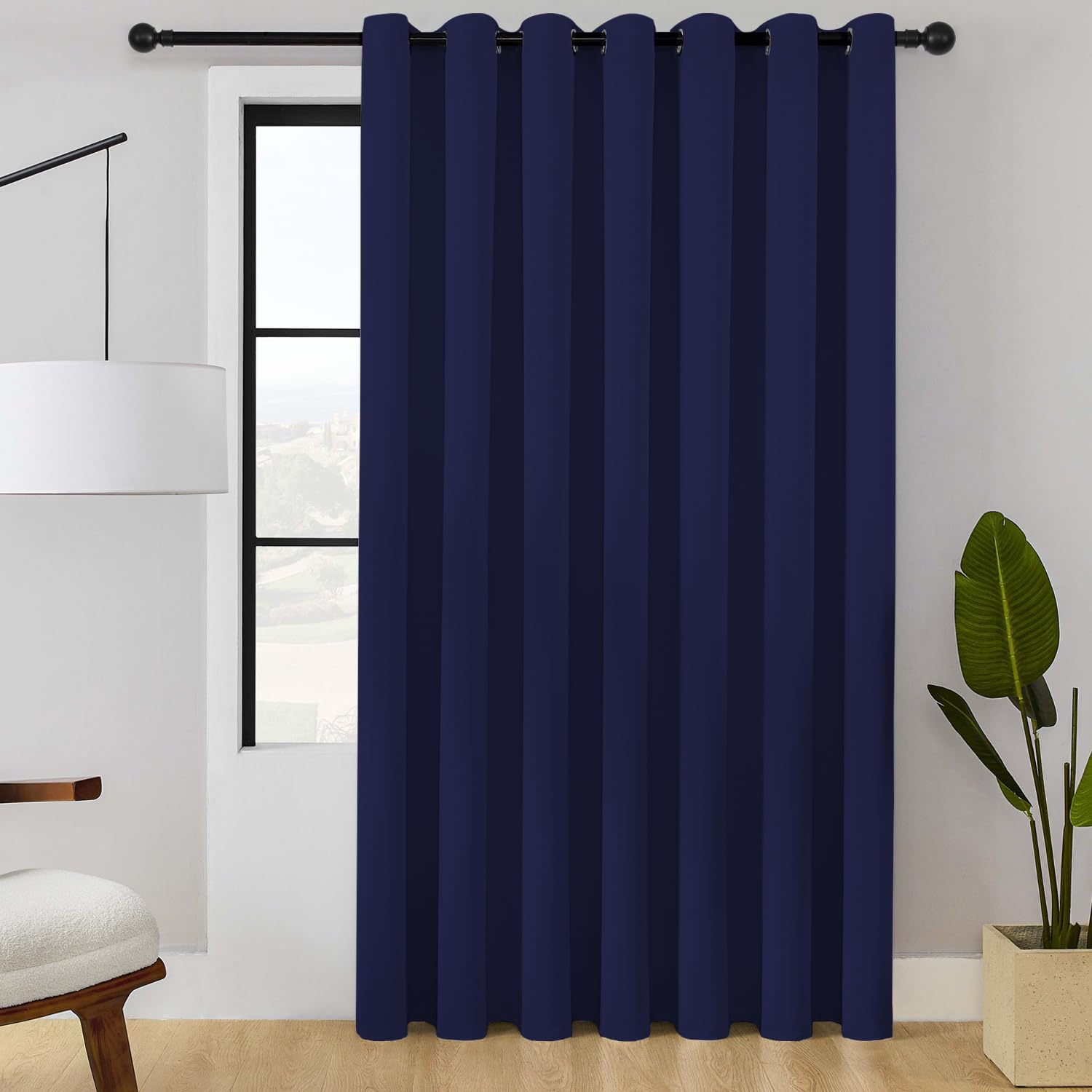 ChrisDowa Blackout Door Curtains for Doorway Privacy, Grommet Closet Curtains for Bedroom Closet Door, Thermal Insulated Temporary Doorway Cover Room Divider Drapes (1 Panel, Dark Grey, 34 x 80 Inch)