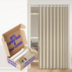 AJAZZ 100% Blackout Accordion Door Magnetic Door Curtain Folding Closet Doors Curtain Invisible Applicable Bedroom Room Living Room Doorway （Grey 42" W x 78" L 1 Panel