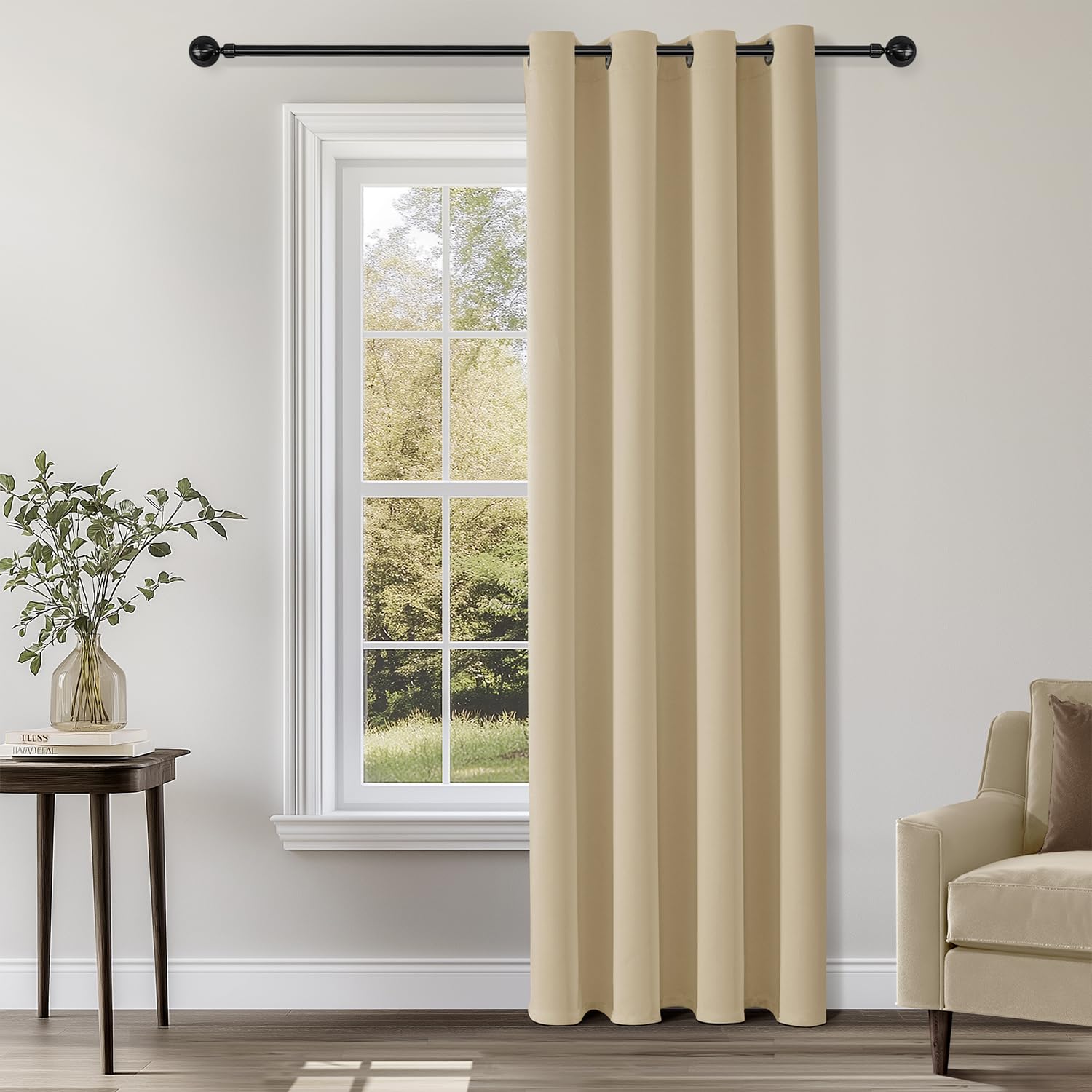 ChrisDowa Blackout Door Curtains for Doorway Privacy, Grommet Closet Curtains for Bedroom Closet Door, Thermal Insulated Temporary Doorway Cover Room Divider Drapes (1 Panel, Dark Grey, 34 x 80 Inch)