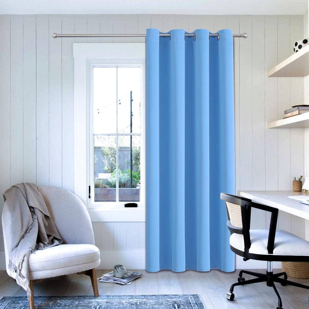 ChrisDowa Blackout Door Curtains for Doorway Privacy, Grommet Closet Curtains for Bedroom Closet Door, Thermal Insulated Temporary Doorway Cover Room Divider Drapes (1 Panel, Dark Grey, 34 x 80 Inch)