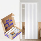 AJAZZ 100% Blackout Accordion Door Magnetic Door Curtain Folding Closet Doors Curtain Invisible Applicable Bedroom Room Living Room Doorway （Grey 42" W x 78" L 1 Panel
