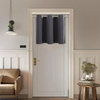 ChrisDowa Blackout Door Curtains for Doorway Privacy, Grommet Closet Curtains for Bedroom Closet Door, Thermal Insulated Temporary Doorway Cover Room Divider Drapes (1 Panel, Dark Grey, 34 x 80 Inch)