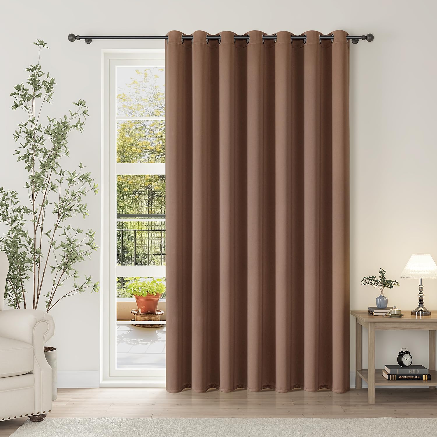 ChrisDowa Blackout Door Curtains for Doorway Privacy, Grommet Closet Curtains for Bedroom Closet Door, Thermal Insulated Temporary Doorway Cover Room Divider Drapes (1 Panel, Dark Grey, 34 x 80 Inch)