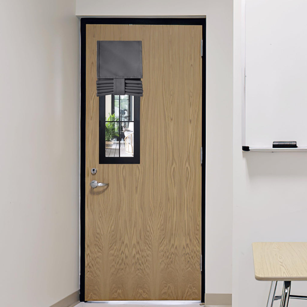 RYB HOME Blackout French Door Curtain - Privacy Thermal Insulated Window Shades for Patio Kitchen Front Entry Back Door Glass Window, Self Adhesive No Drill, 1 Panel, 26" W x 69" L, Black