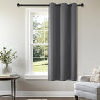 ChrisDowa Blackout Door Curtains for Doorway Privacy, Grommet Closet Curtains for Bedroom Closet Door, Thermal Insulated Temporary Doorway Cover Room Divider Drapes (1 Panel, Dark Grey, 34 x 80 Inch)