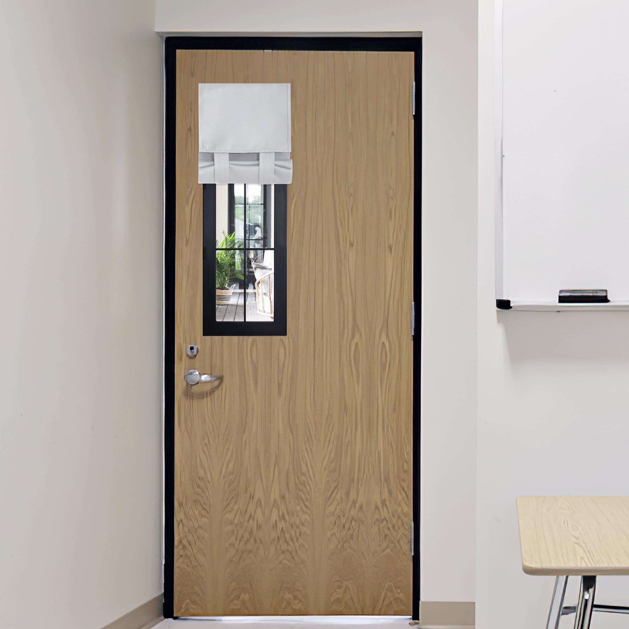 RYB HOME Blackout French Door Curtain - Privacy Thermal Insulated Window Shades for Patio Kitchen Front Entry Back Door Glass Window, Self Adhesive No Drill, 1 Panel, 26" W x 69" L, Black
