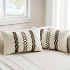 Set of 2 18x18 Inch Sage Green Macrame Woven Boho Farmhouse Pillow Covers Retro Cotton Cushion Cases for Sofa Bed Chair Summer Spring Decor