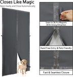 Magnetic Thermal Insulated Door Curtain,Thicker Layered Fabric Doorway Curtains,Temporary Door Insulation Cover Keep Warm Winter&Cool Summer,Dark Grey Fabric Window Insulation Kit for Winter