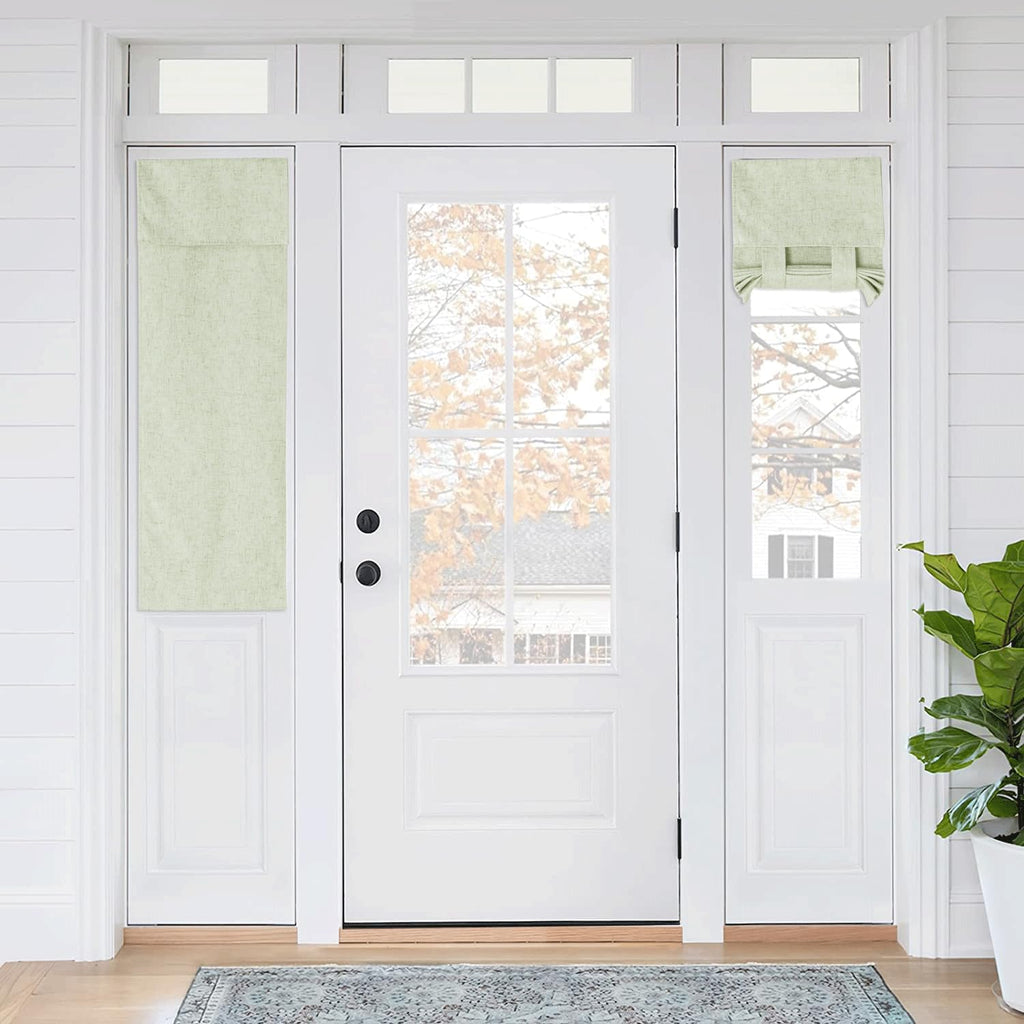 RYB HOME Blackout French Door Curtain - Privacy Thermal Insulated Window Shades for Patio Kitchen Front Entry Back Door Glass Window, Self Adhesive No Drill, 1 Panel, 26" W x 69" L, Black