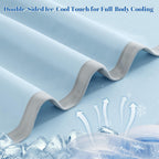 PHF Double Cooling Blanket for Hot Sleepers Queen Size, Arc-Chill Q-Max>0.5 with Double Cooling, Lightweight Summer Blanket Absorbs Heat to Keep Cool All Night for Night Sweats (Ice Blue, 90''x90'')