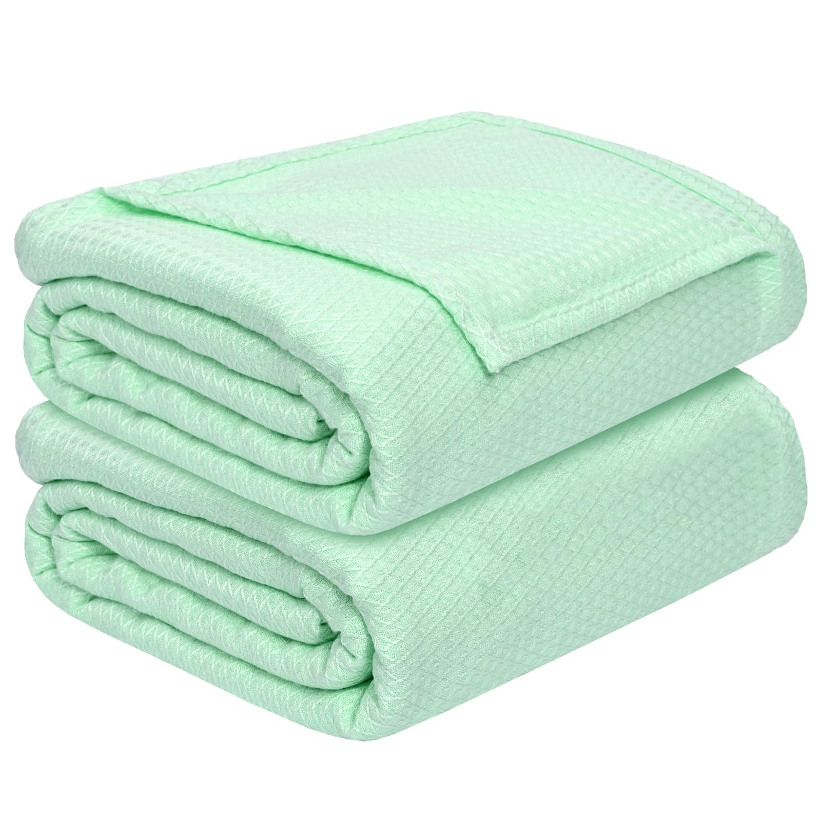 Cooling Blanket,Summer Bed Blanket,100% Rayon Derived from Bamboo Sided Cold Effect, Cool Summer Blanket for Hot Sleepers,Soft,Breathable,Air Conditioning Blanket for Bed and Sofa, (Green 90x90inch)