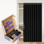 AJAZZ 100% Blackout Accordion Door Magnetic Door Curtain Folding Closet Doors Curtain Invisible Applicable Bedroom Room Living Room Doorway （Grey 42" W x 78" L 1 Panel