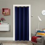 ChrisDowa Blackout Door Curtains for Doorway Privacy, Grommet Closet Curtains for Bedroom Closet Door, Thermal Insulated Temporary Doorway Cover Room Divider Drapes (1 Panel, Dark Grey, 34 x 80 Inch)