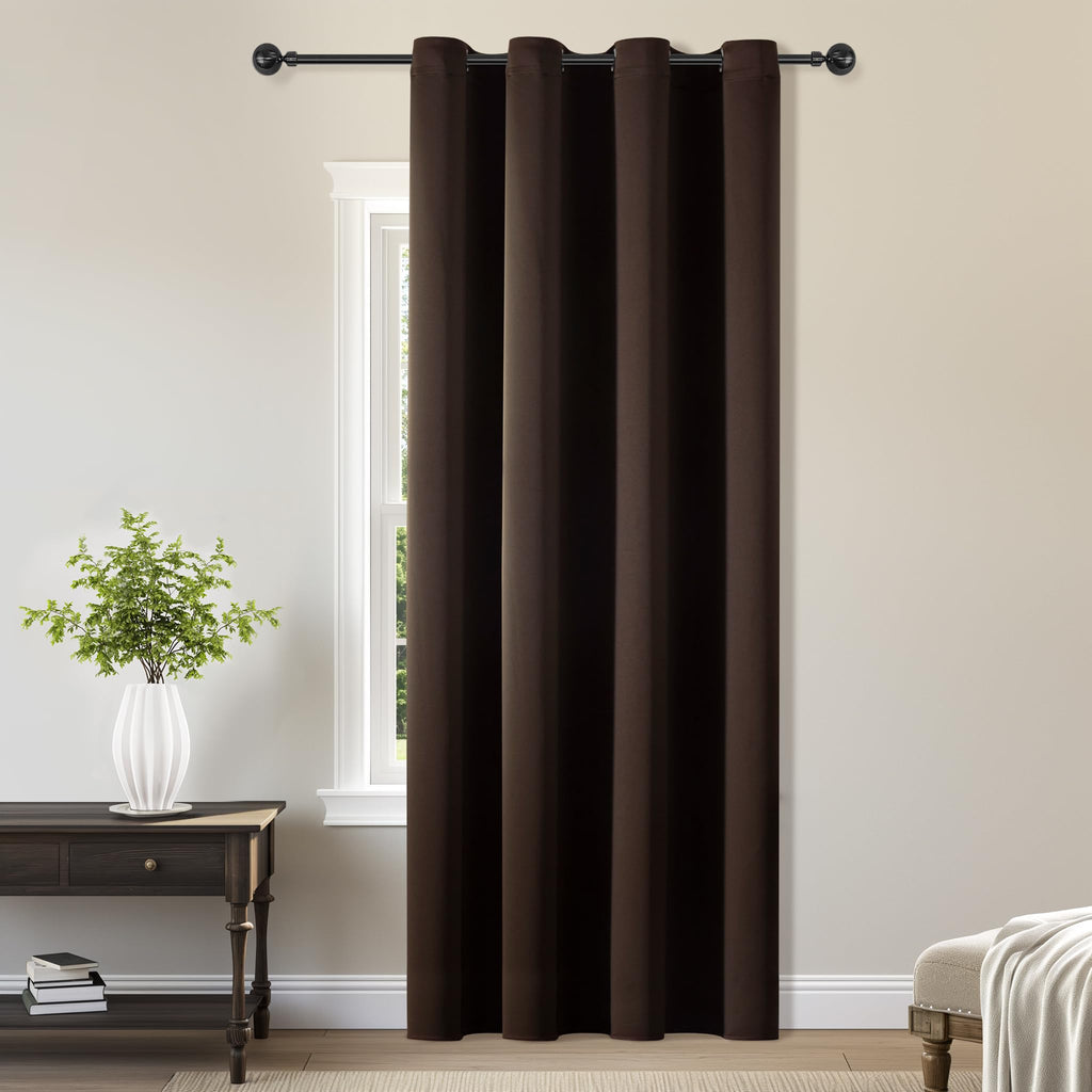 ChrisDowa Blackout Door Curtains for Doorway Privacy, Grommet Closet Curtains for Bedroom Closet Door, Thermal Insulated Temporary Doorway Cover Room Divider Drapes (1 Panel, Dark Grey, 34 x 80 Inch)