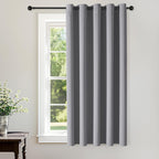 ChrisDowa Blackout Door Curtains for Doorway Privacy, Grommet Closet Curtains for Bedroom Closet Door, Thermal Insulated Temporary Doorway Cover Room Divider Drapes (1 Panel, Dark Grey, 34 x 80 Inch)