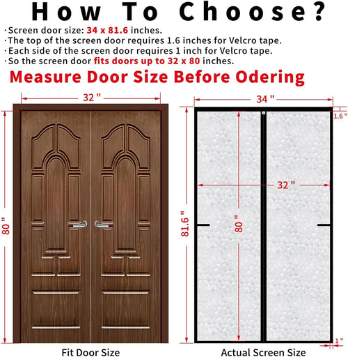 32x80 Inch Transparent Magnetic Thermal Insulated Self-Sealing Door Curtain Warm Winter Cool Summer Pet Kid Friendly