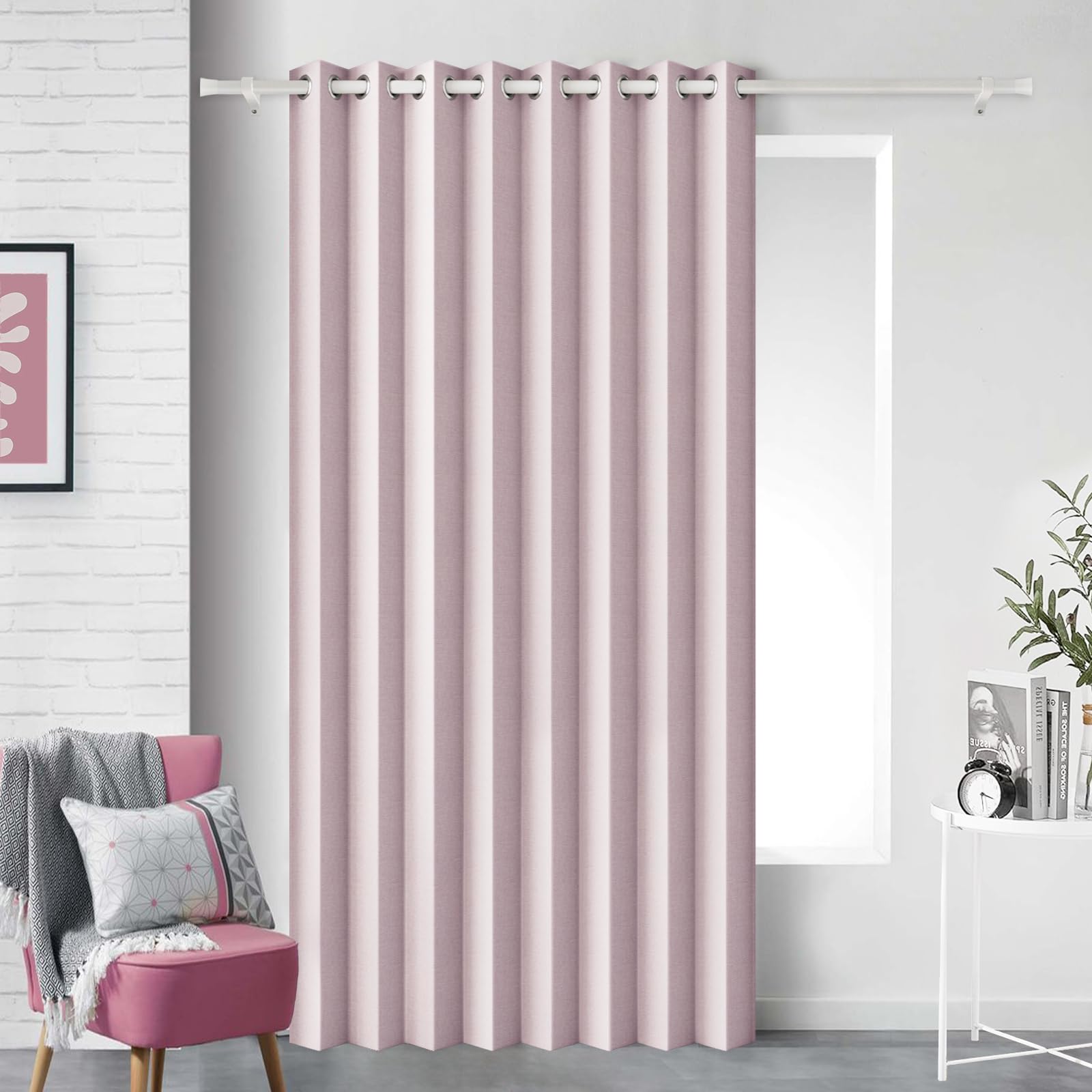 100% Blackout Privacy Door Curtain for Doorway, Magnetic Door Curtain for Closet & Hallway, 1 Panel, W45 x L80, Gray