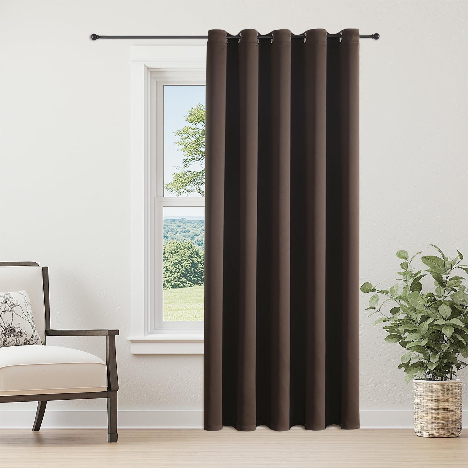 ChrisDowa Blackout Door Curtains for Doorway Privacy, Grommet Closet Curtains for Bedroom Closet Door, Thermal Insulated Temporary Doorway Cover Room Divider Drapes (1 Panel, Dark Grey, 34 x 80 Inch)