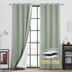 RYB HOME Dustproof Curtains for Large Window, Soundproof Thermal Insulated Blackout Curtains for Sliding Glass Door Furance Office Dorm Bedroom Living Room, Silver Grey, W62 x L95 inch, 2 Panels