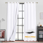 RYB HOME Dustproof Curtains for Large Window, Soundproof Thermal Insulated Blackout Curtains for Sliding Glass Door Furance Office Dorm Bedroom Living Room, Silver Grey, W62 x L95 inch, 2 Panels
