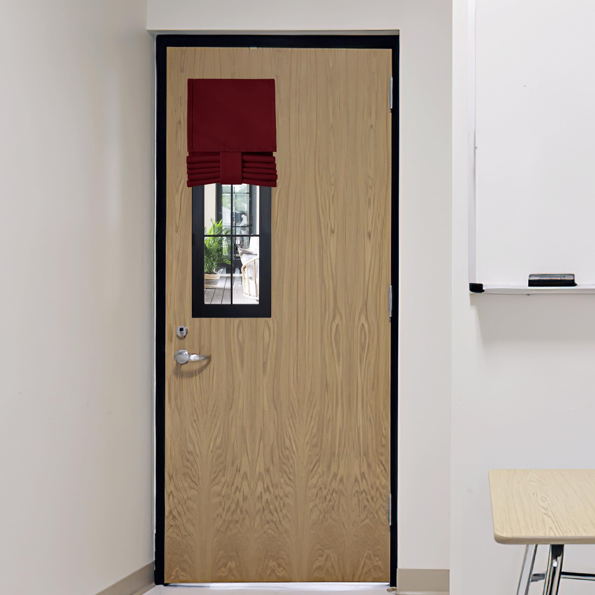 RYB HOME Blackout French Door Curtain - Privacy Thermal Insulated Window Shades for Patio Kitchen Front Entry Back Door Glass Window, Self Adhesive No Drill, 1 Panel, 26" W x 69" L, Black