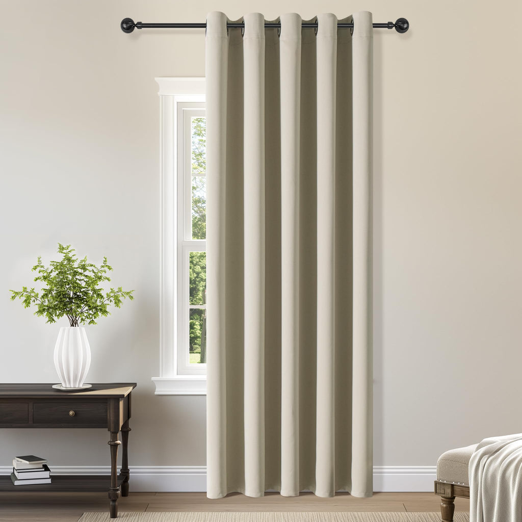 ChrisDowa Blackout Door Curtains for Doorway Privacy, Grommet Closet Curtains for Bedroom Closet Door, Thermal Insulated Temporary Doorway Cover Room Divider Drapes (1 Panel, Dark Grey, 34 x 80 Inch)