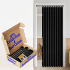 AJAZZ 100% Blackout Accordion Door Magnetic Door Curtain Folding Closet Doors Curtain Invisible Applicable Bedroom Room Living Room Doorway （Grey 42" W x 78" L 1 Panel