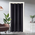 ChrisDowa Blackout Door Curtains for Doorway Privacy, Grommet Closet Curtains for Bedroom Closet Door, Thermal Insulated Temporary Doorway Cover Room Divider Drapes (1 Panel, Dark Grey, 34 x 80 Inch)
