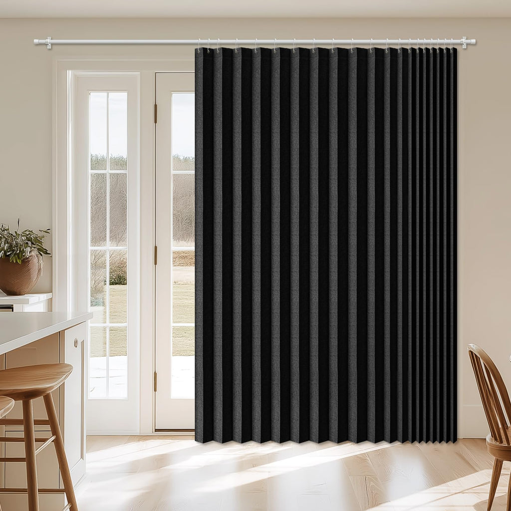 AJAZZ 100% Blackout Accordion Door Magnetic Door Curtain Folding Closet Doors Curtain Invisible Applicable Bedroom Room Living Room Doorway （Grey 42" W x 78" L 1 Panel