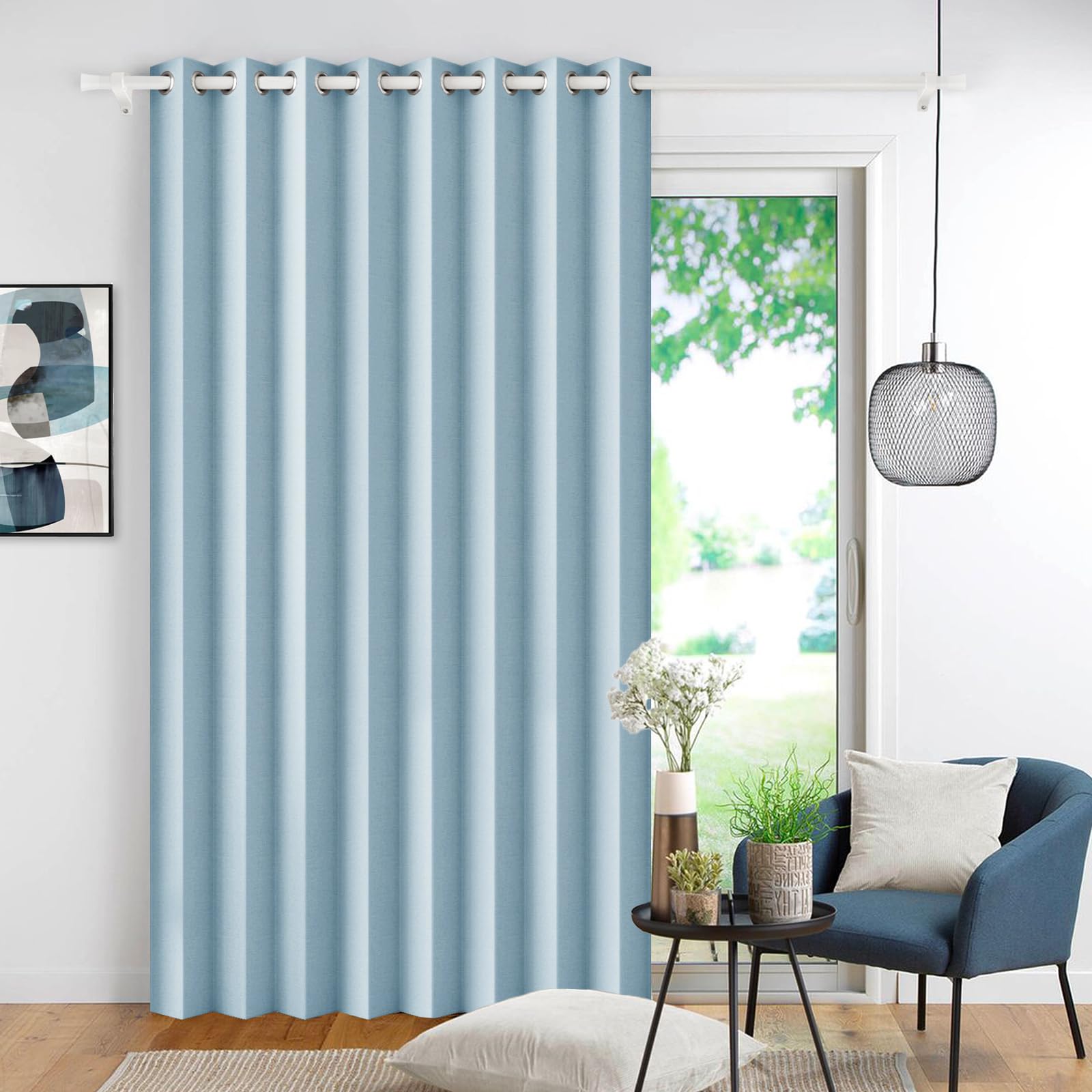 100% Blackout Privacy Door Curtain for Doorway, Magnetic Door Curtain for Closet & Hallway, 1 Panel, W45 x L80, Gray