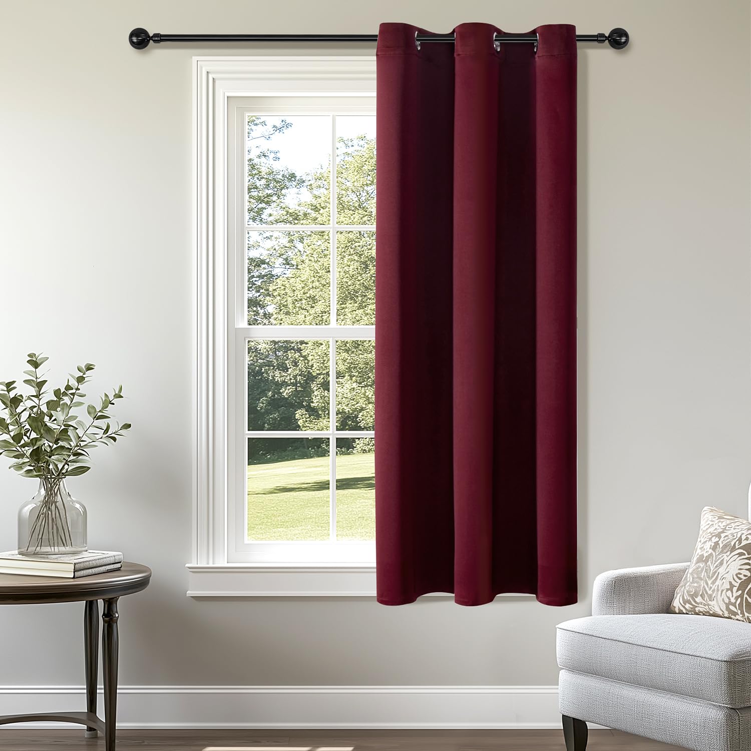 ChrisDowa Blackout Door Curtains for Doorway Privacy, Grommet Closet Curtains for Bedroom Closet Door, Thermal Insulated Temporary Doorway Cover Room Divider Drapes (1 Panel, Dark Grey, 34 x 80 Inch)