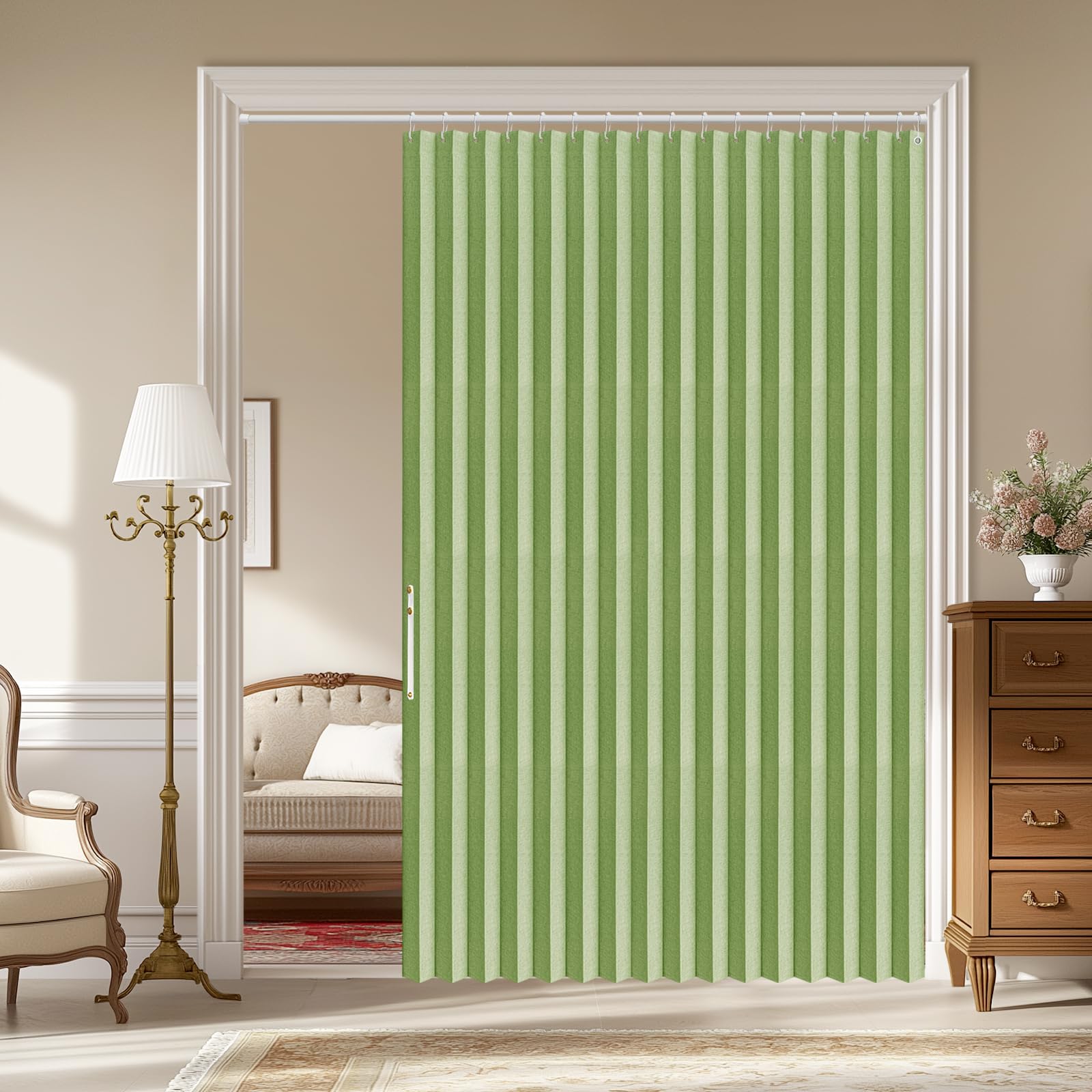 AJAZZ 100% Blackout Accordion Door Magnetic Door Curtain Folding Closet Doors Curtain Invisible Applicable Bedroom Room Living Room Doorway （Grey 42" W x 78" L 1 Panel