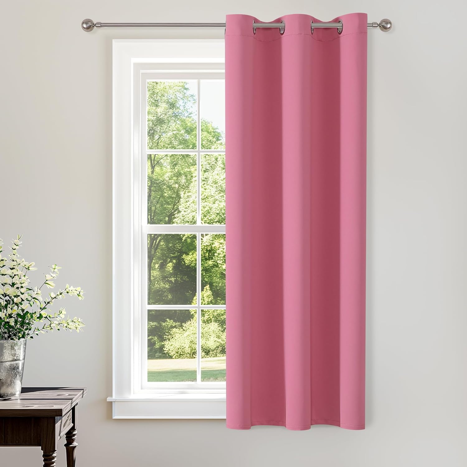 ChrisDowa Blackout Door Curtains for Doorway Privacy, Grommet Closet Curtains for Bedroom Closet Door, Thermal Insulated Temporary Doorway Cover Room Divider Drapes (1 Panel, Dark Grey, 34 x 80 Inch)