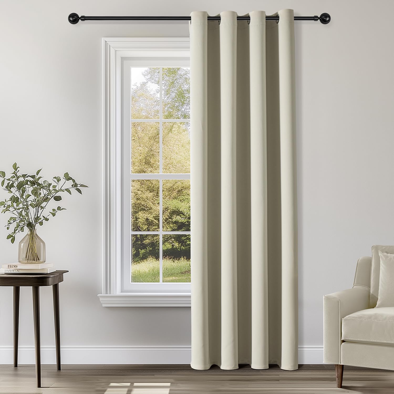 ChrisDowa Blackout Door Curtains for Doorway Privacy, Grommet Closet Curtains for Bedroom Closet Door, Thermal Insulated Temporary Doorway Cover Room Divider Drapes (1 Panel, Dark Grey, 34 x 80 Inch)