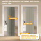 AJAZZ 100% Blackout Accordion Door Magnetic Door Curtain Folding Closet Doors Curtain Invisible Applicable Bedroom Room Living Room Doorway （Grey 42" W x 78" L 1 Panel